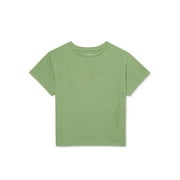 Nik & Leksi Girls Drop Shoulder Butterfly Patch T-Shirt, Sizes 4-16