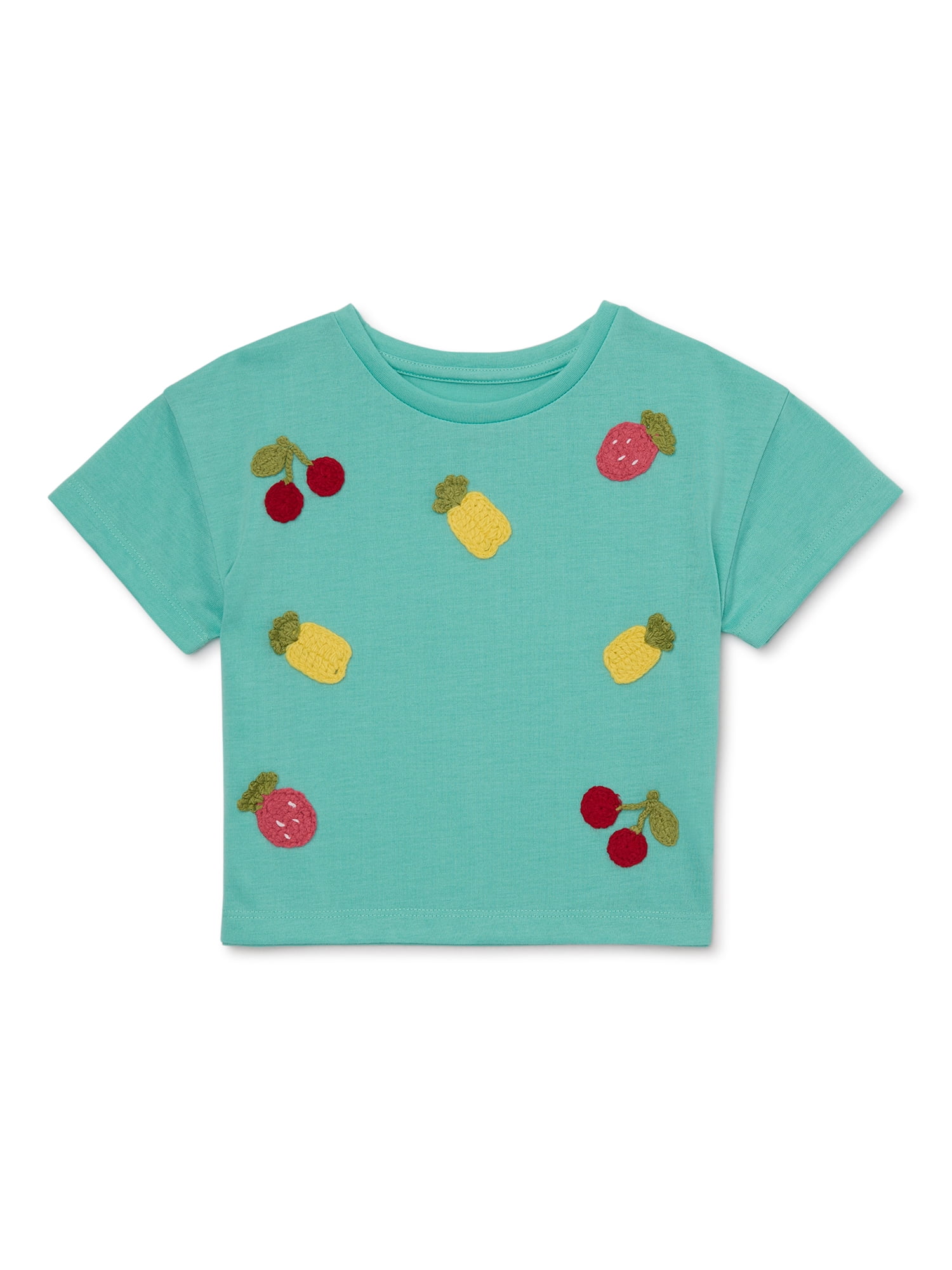 Nik & Leksi Girls Drop Shoulder Crochet Fruit TShirt, Sizes 416