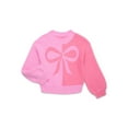thumbnail image 1 of Nik & Leksi Girls Jacquard Bow Colorblock Sweater, Sizes 4-16, 1 of 3