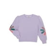 thumbnail image 1 of Nik and Leksi Girls Flower Patched Sweatshirt, Sizes 4-16, 1 of 3