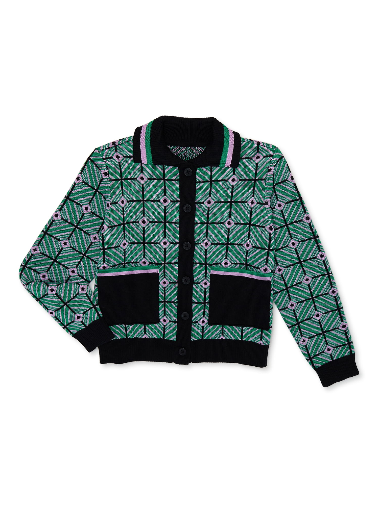 Nik and Leksi Girls Jacquard Cardigan, Sizes 4-16