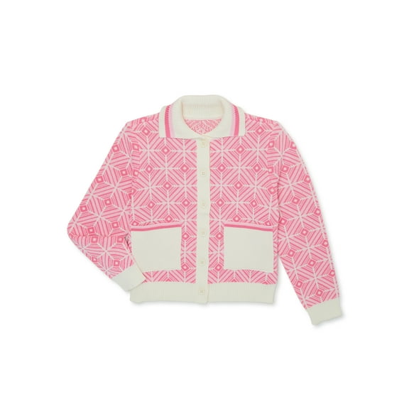 Nik and Leksi Girls Jacquard Cardigan, Sizes 4-16