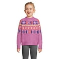 thumbnail image 1 of Nik and Leksi Girls Mock Neck Jacquard Pullover, Sizes 4-16, 1 of 5