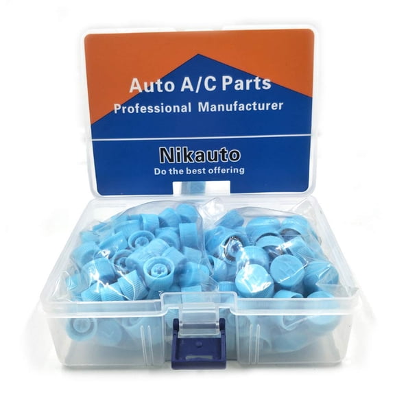 Nikauto 200 pcs Car Air Conditioning Valve Core R134 Automotive A/C Protective Dust Caps High and Low Pressure Covers