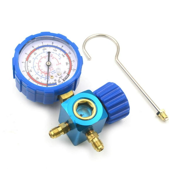 Nikauto Car AC R12 R22 R404a R134a Psi Manifold Gauge Set Tool Kits High Low Pressure (Blue)