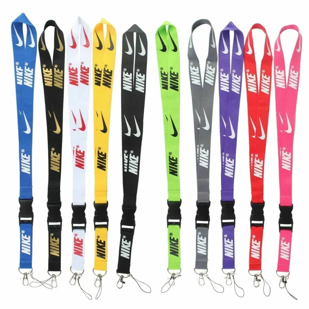 Nike 10 Pieces Set Lanyard Detachable Keychain Badge ID 10-Pack Multicolor - Durable and Stylish Lanyards for Keys, Badges, and IDs