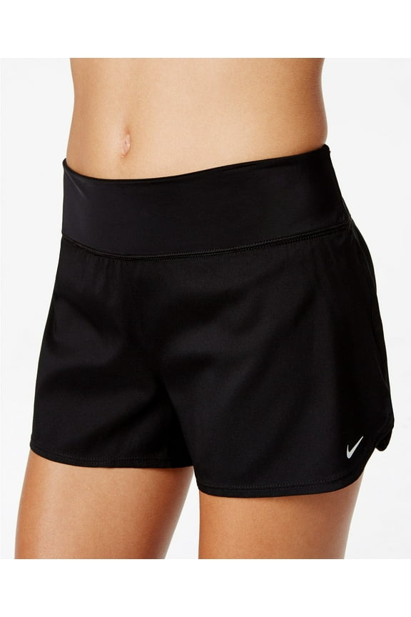 Women's Active Board Shorts Swim Cover-Up (S, Black)