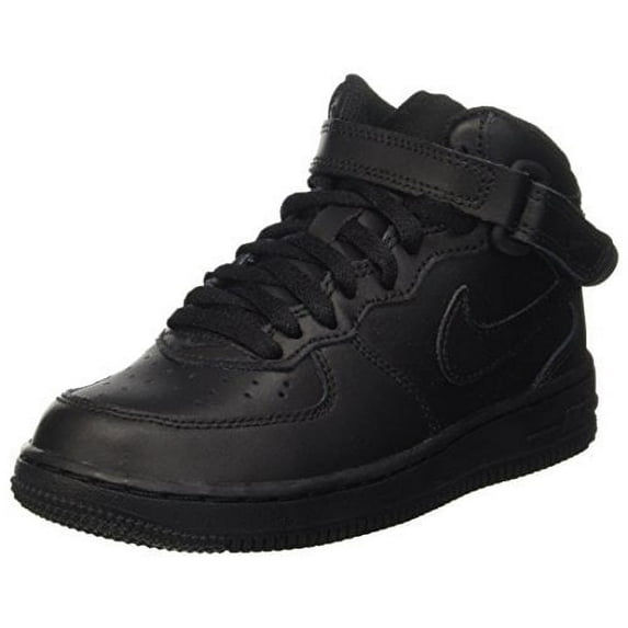 Nike Boy's Air Force 1 Mid Basketball Shoes Black/Black Size 12C
