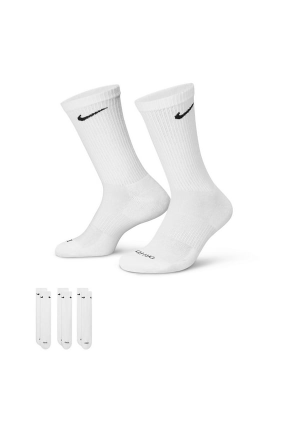 3PK DRI-FIT Cushion Crew Socks - Mens 8-12 White Medium