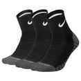 Nike 3PPK DriFit Cushion Quarter Socks, Black/Anthracite/White, Large