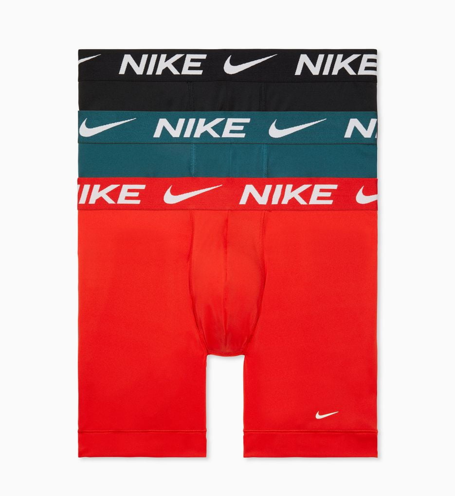 Nike 3Pk Boxer Brief Essential Micro Mens Active Underwears Size L, Color:  Black/Red/Emerald 