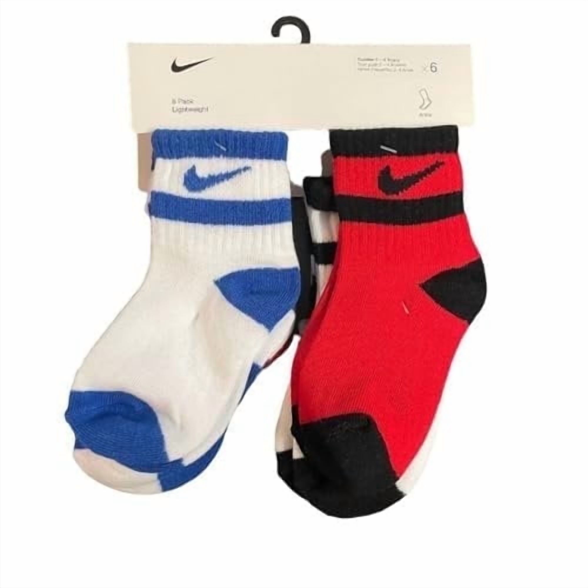 Nike  Baby Ankle Socks, Multi, 6-Pack