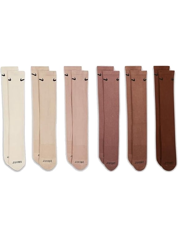 6-pk Everyday Plus Training Crew Socks, Assorted Multi Neutral Large