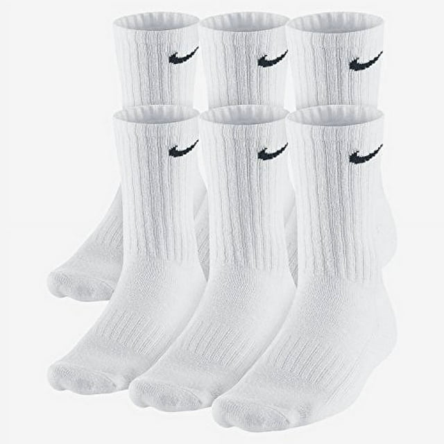 Nike 6Pack Performance Cushioned Cotton Crew Socks, Size 812