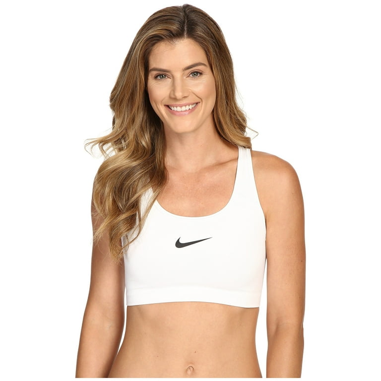Nike 842398-100: Women's Swoosh White Sports Bra (XS, White/Black)