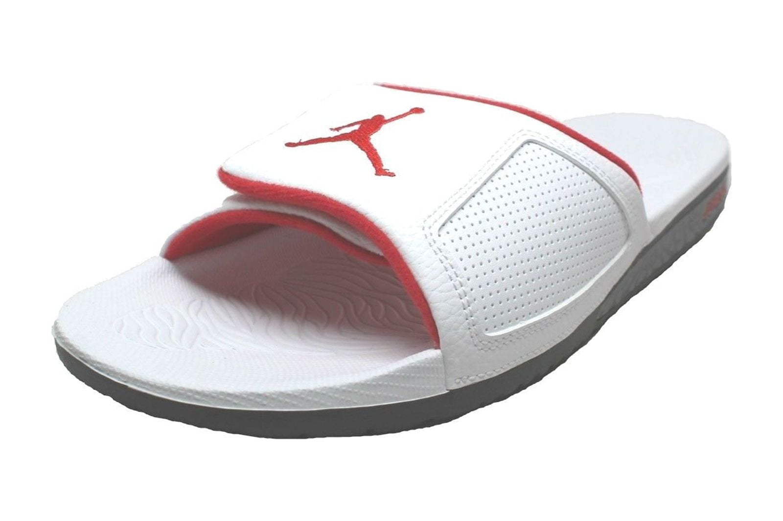White and cheap red jordan slides