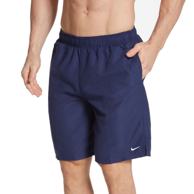 Nike 9 in. Mens Solid Lap Volley Short Swim Trunk, Midnight Navy White