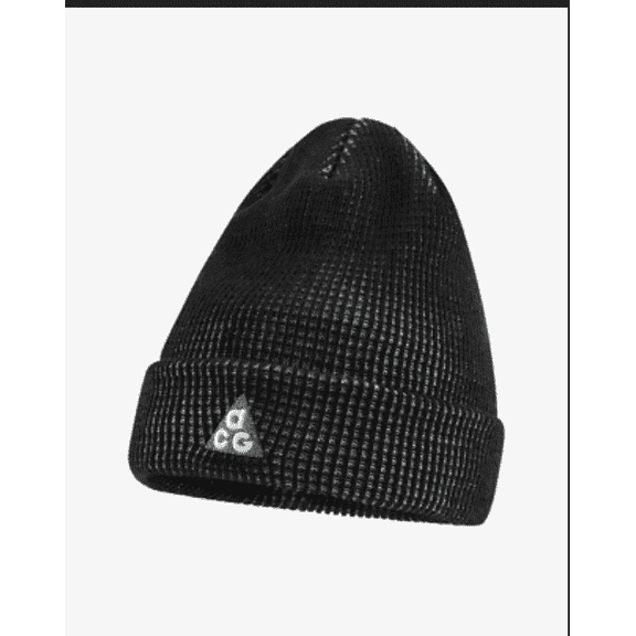 Nike ACG Peak Thermal Waffle Beanie Black White OS Unisex New FJ6307-010 Big Kids