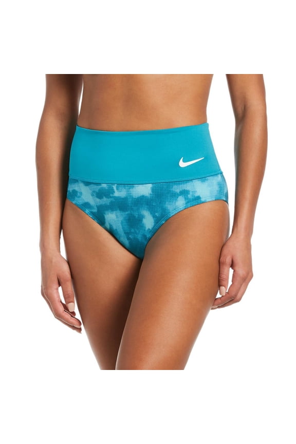 AQUAMARINE Cloud-Dye High-Waist Bikini Swim Bottom, U X-Small