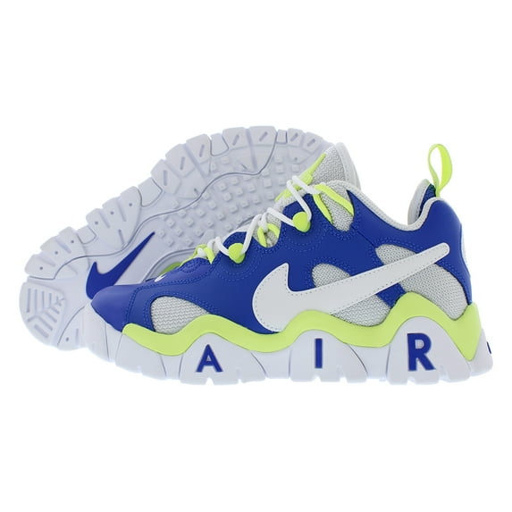 Nike Air Barrage Low GS Boys Shoes Size 4, Color: Grey/Blue/Lime