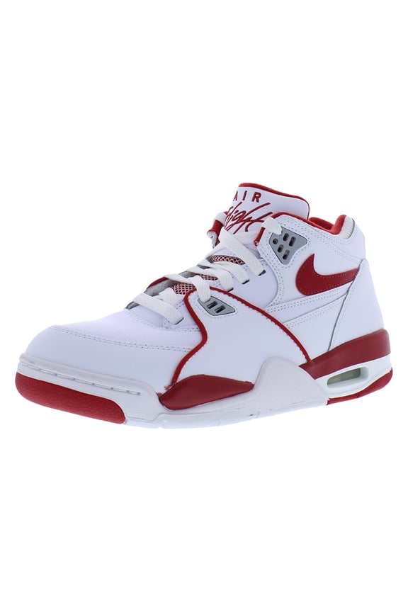 Air Flight 89 GS Boys Shoes Size 4.5, Color: White/Varsity Red/Wolf Grey