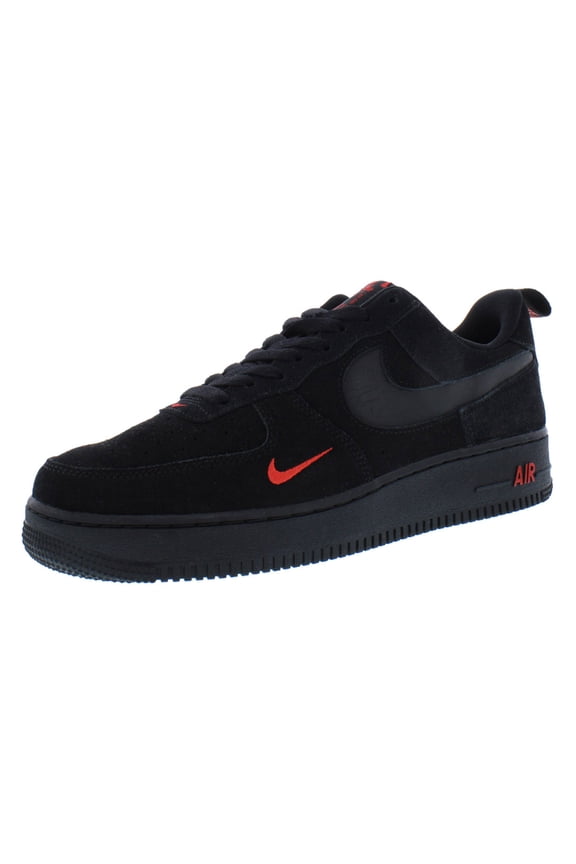 Air Force 1 '07 LV8 Suede Unisex Shoes Size 13, Color: Black/Black/Light Crimson