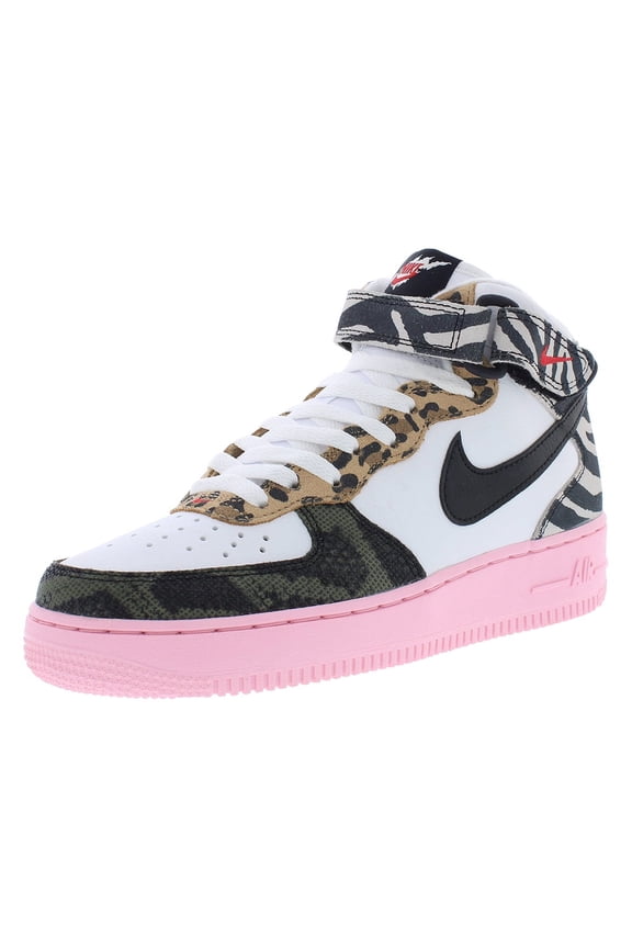 Air Force 1 '07 Mid Womens Shoes Size 9, Color: White/Black/Med Soft Pink