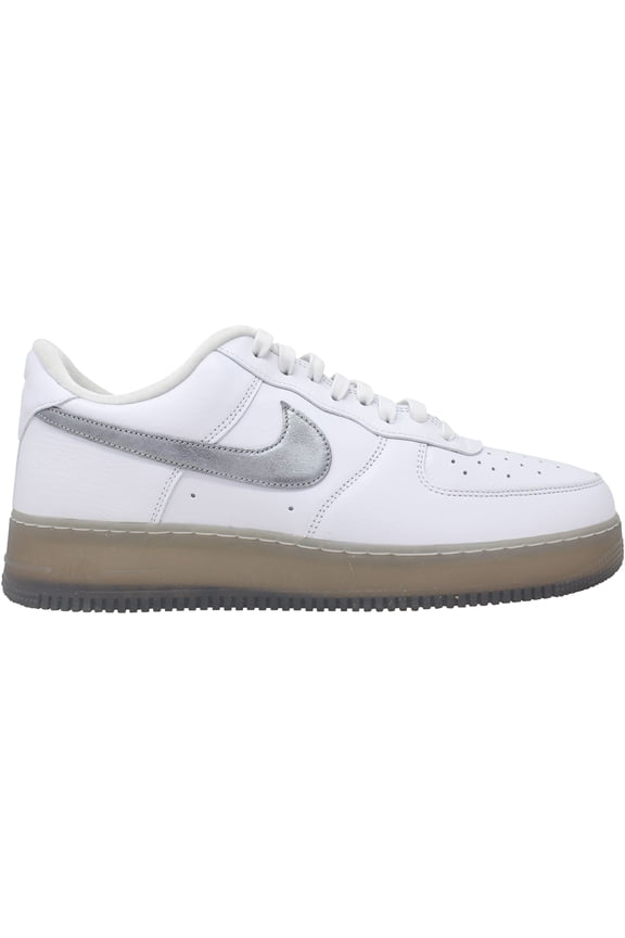 Air Force 1 '07 PRM Men's Athletic Shoes, Low Top, White Metallic Silver, Size 12