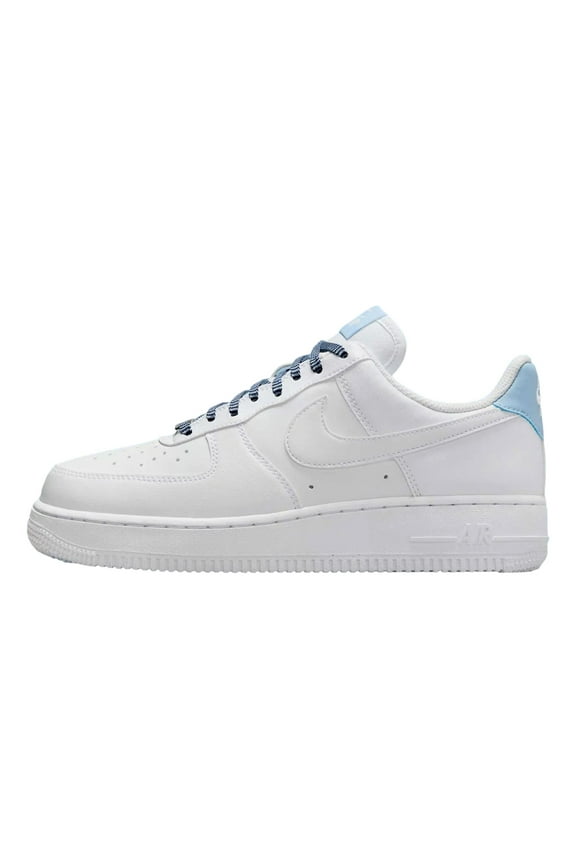 Women's Nike Air Force 1 '07 White/White-LT Armory Blue (IB7167 101) - 9.5