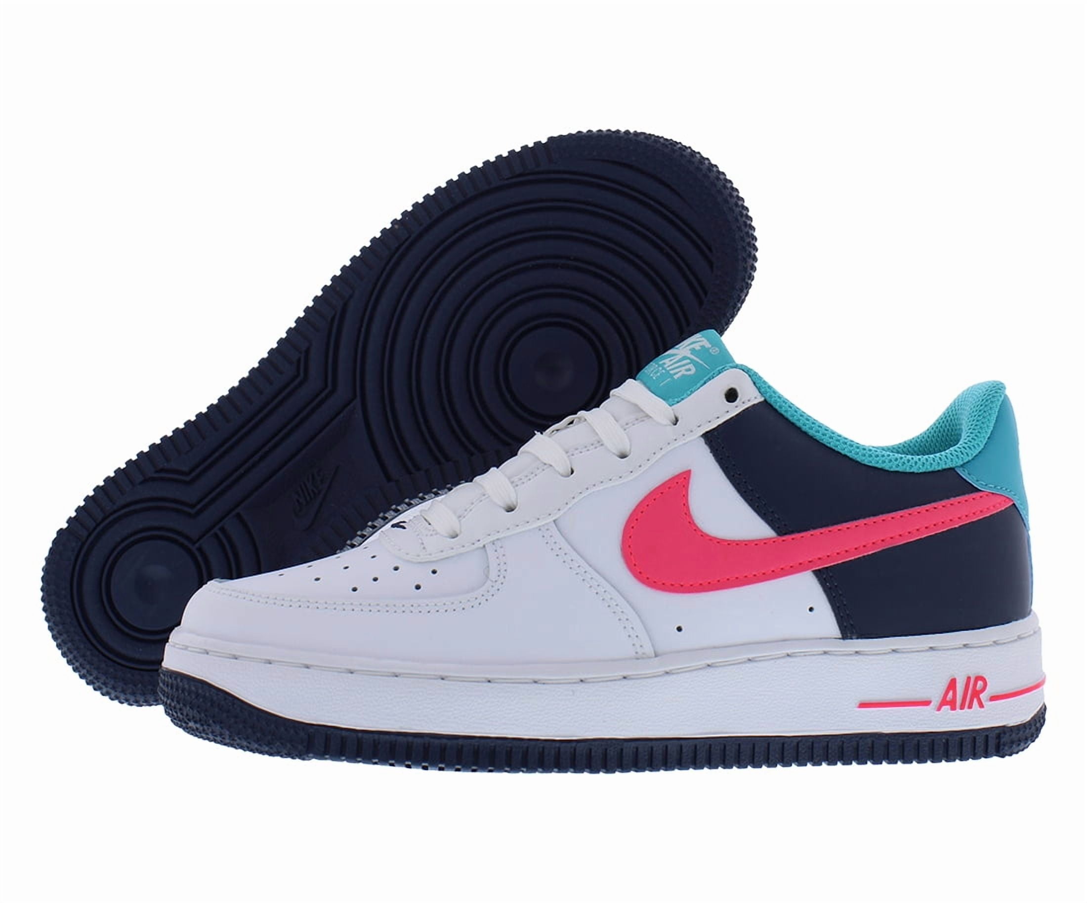 Nike Air Force 1 BG GS Boys Shoes Size 3, Color: White/Racer Pink/Thunder Blue