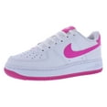 thumbnail image 1 of Nike Air Force 1 GS Boys Shoes Size 7, Color: White/Laser Fuchsia, 1 of 5