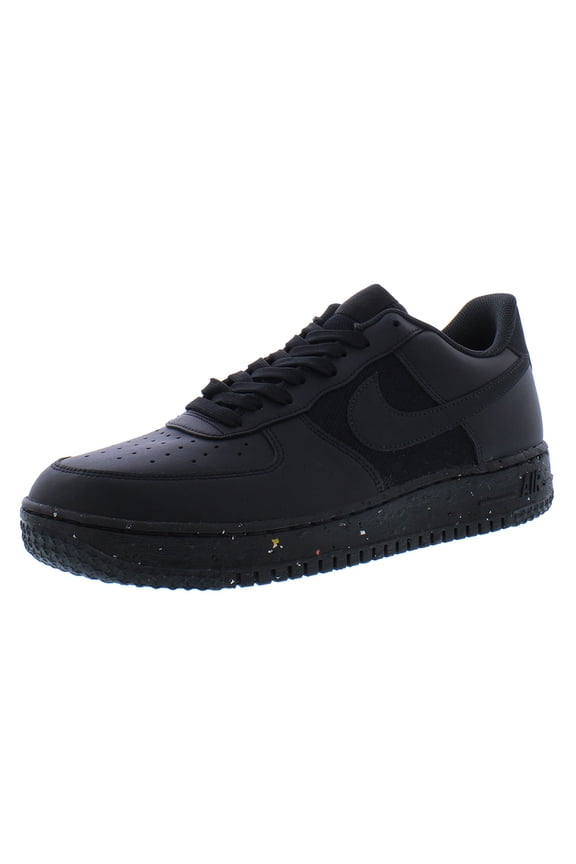 Air Force 1 Crater Next Nature Leather Unisex Shoes Size 7, Color: Black/Off Noir/Volt
