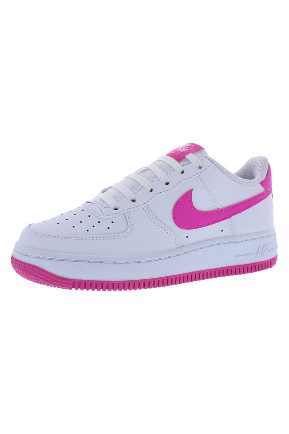 Air Force 1 GS Boys Shoes Size 2.5, Color: White/Laser Fuchsia