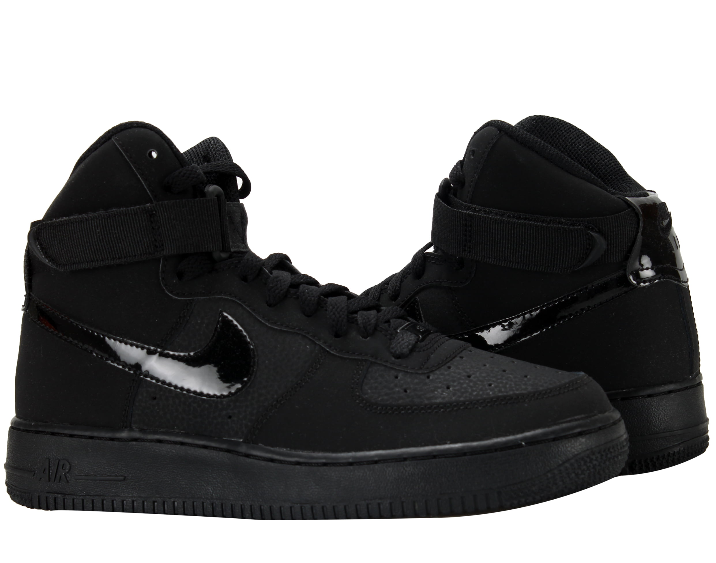 Nike Air Force 1 Mid (GS) Boys Basketball Shoes Black / Black 6 M