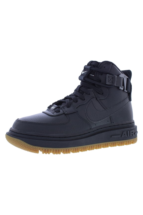 Air Force 1 High Utility 2.0 Leather Boot Womens Shoes Size 7.5, Color: Black/Summit White/Orange