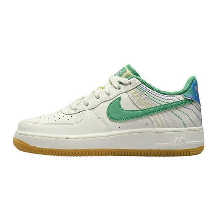 Nike Air Force 1 LV8 3 Big Kids' Shoes Color: Sail/Medium Soft Pink/Blue Joy/Stadium Green Size: 7Y