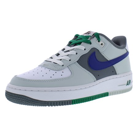 Nike Air Force 1 Lv8 1 GS Boys Shoes Size 5, Color: Light Silver/Deep Royal Blue