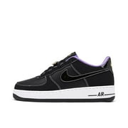 Nike Air Force 1 LV8 DQ0300-001 Older Kids Black & Iron Gray Leather Shoes ER889 (6)