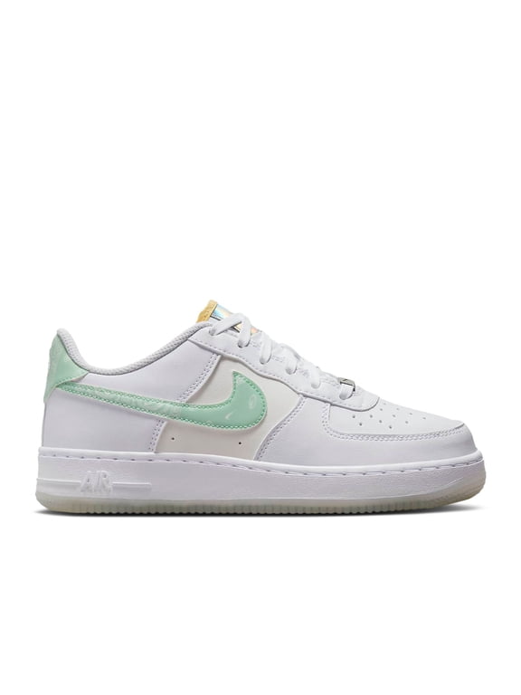 Air Force 1 LV8 GS Big Kid's Shoes, White/White/Phantom/Mint Foam, Size