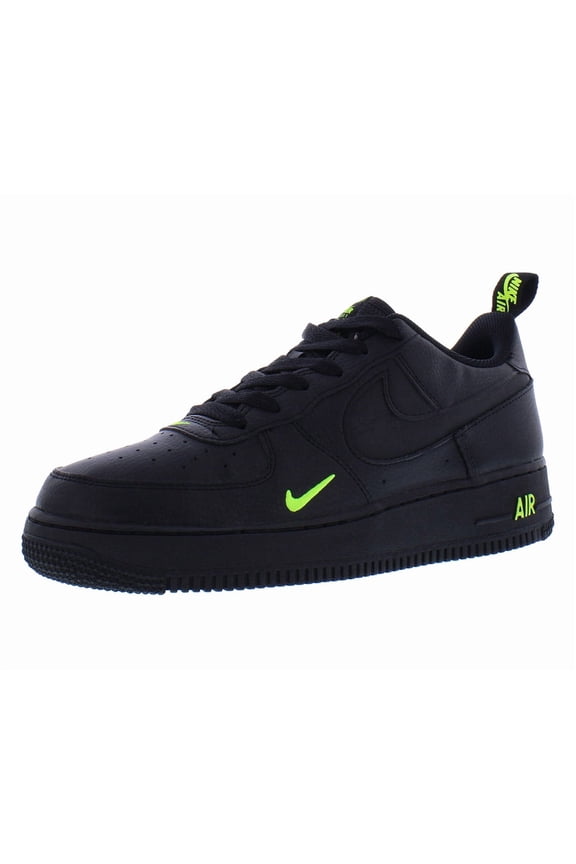 Air Force 1 LV8 Leather GS Boys Shoes Size 4, Color: Black/Black/Volt