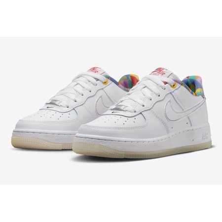 Nike Air Force 1 Low (GS) FN8912-111 Youth White Leather Sneaker Shoes US 5Y TD6