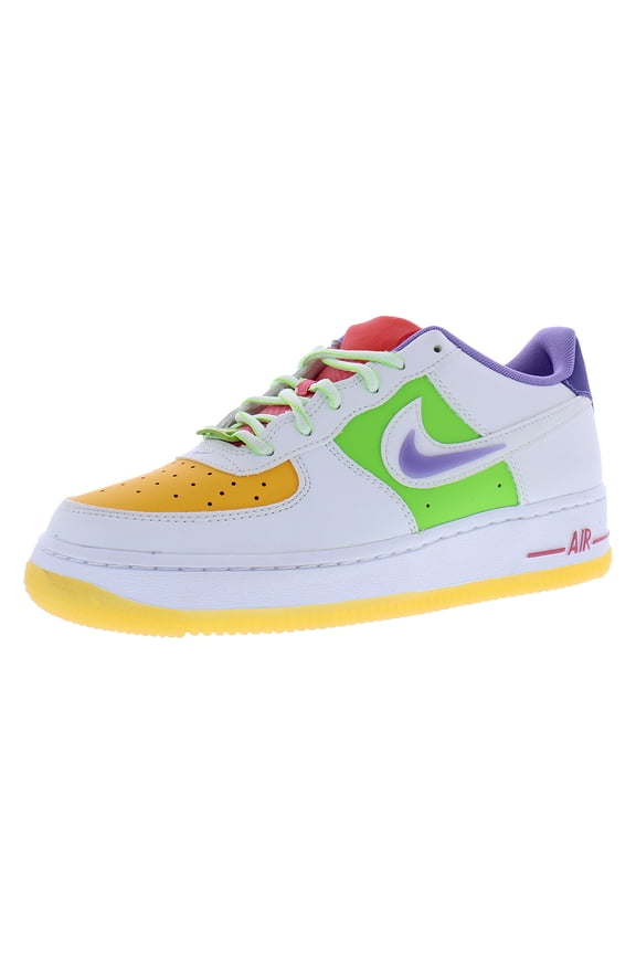Air Force 1 LV8 1 GS Boys Shoes Size 4, Color: White/White/Space Purple