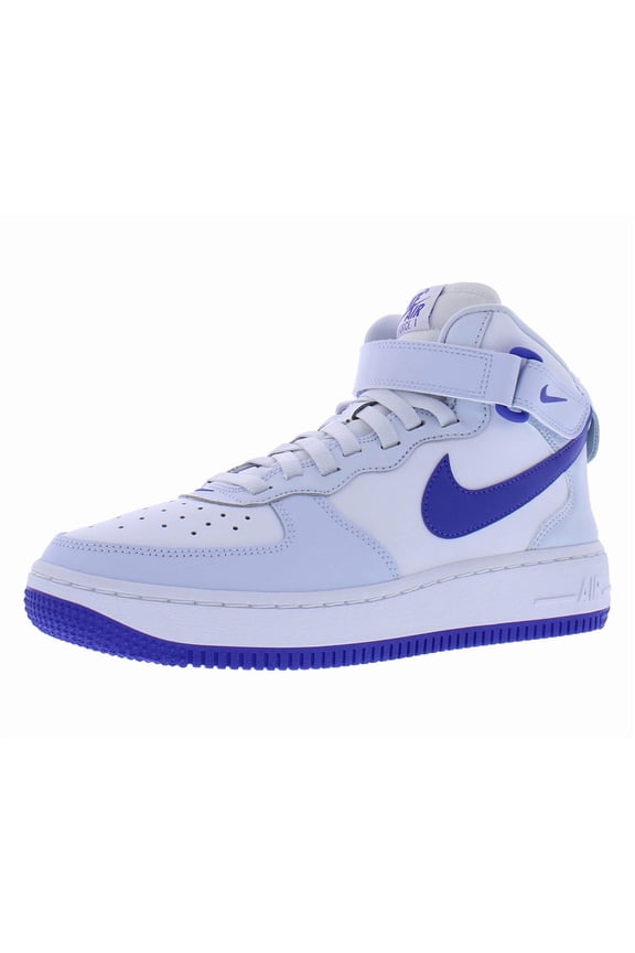 Air Force 1 Mid Easyon GS Boys Shoes Size 3, Color: Football Grey/Persian Violet