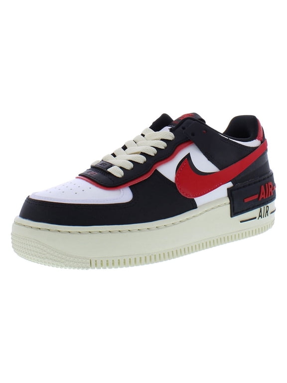 Air Force 1 Shadow Platform Leather Womens Shoes Size 5, Color: Summit White/University Red