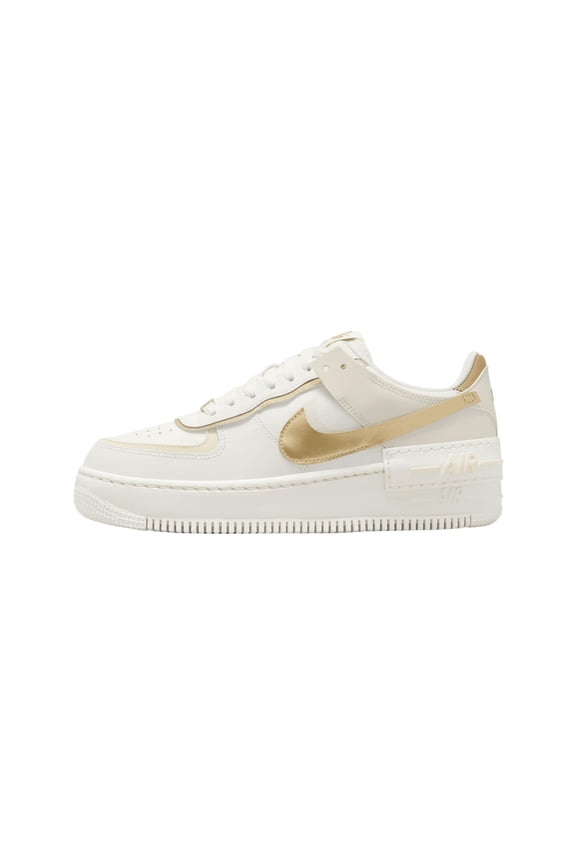 Air Force 1 Shadow Women's Shoes (DZ1847-108, ail/Coconut Milk/Metallic Gold) Size 10