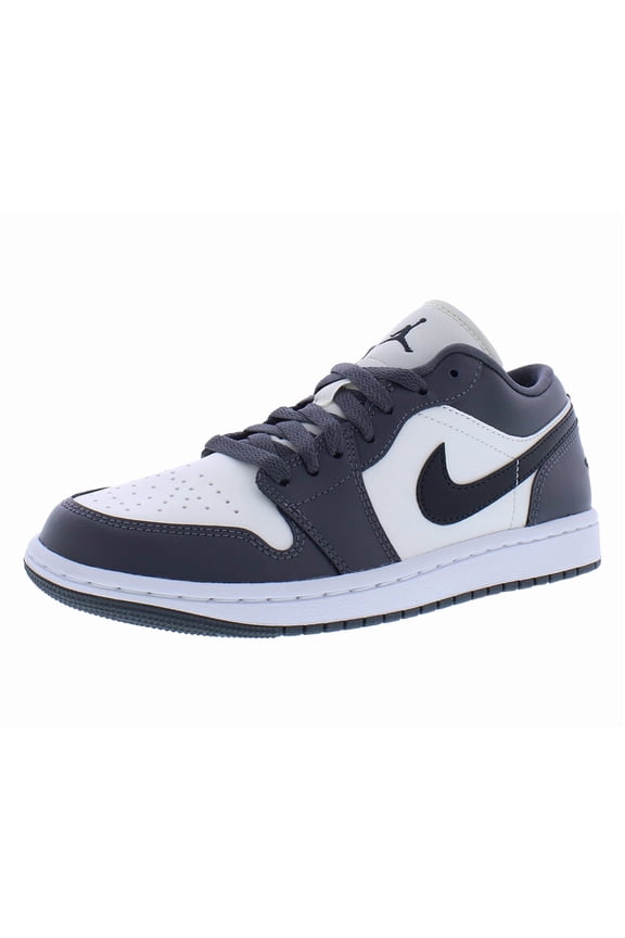 Air Jordan 1 Low Leather Womens Shoes Size 7, Color: Sail/Off Noir/Dark Grey/White