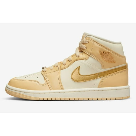 Women's Jordan 1 Mid SE Pale Vanilla/Metallic Gold (FB9892 200) - 10