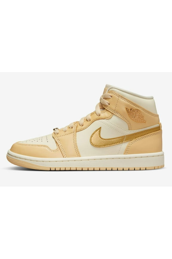 Women's Jordan 1 Mid SE Pale Vanilla/Metallic Gold (FB9892 200) - 9