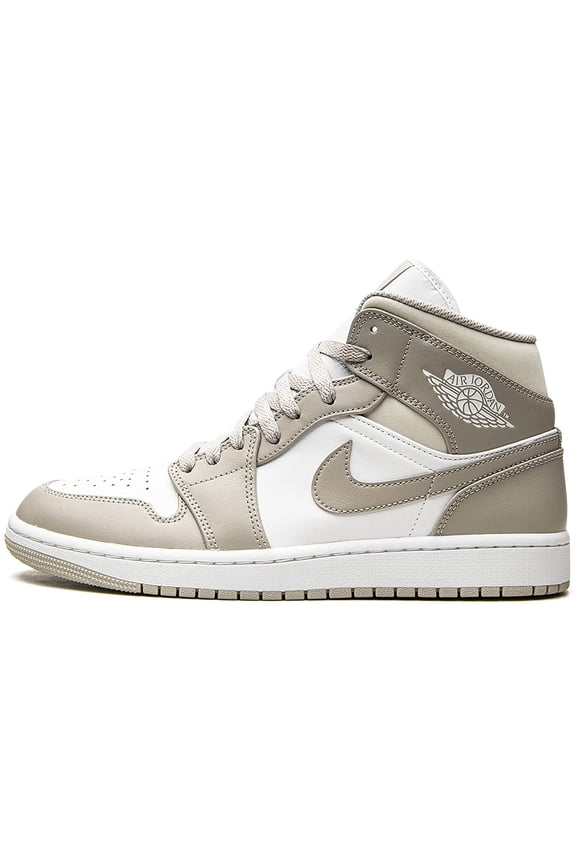 Air Jordan 1 Mens Mid 10 College Grey/Light Bone-white