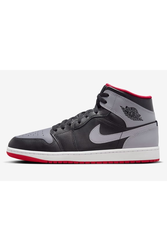 Nike Air Jordan 1 Mid Black/Cement Grey-Fire Red DQ8426-006 Men's Size 11.5 Medium